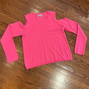 Marled - 100% Cashmere cold-shoulder sweater w thumb holes